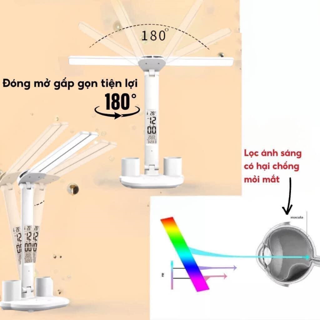 Đèn Học Để Bàn Chống Cận Thị Bảo Vệ Mắt VUA ĐÈN LED - Pin Tích Điện, Cảm Ứng Chỉnh Màu, Chế Độ Sáng