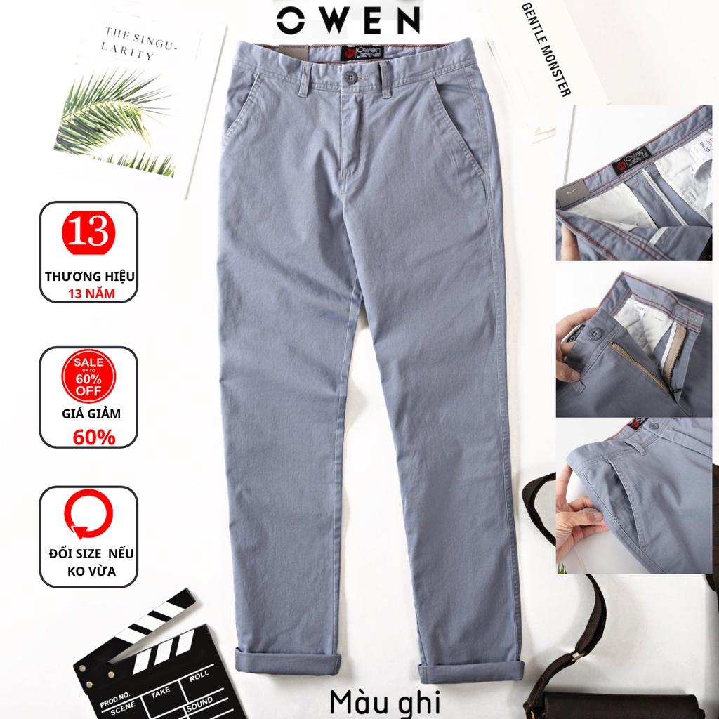 Quần kaki nam Owen chuẩn hãng 7 màu ống đứng chất vải cotton cao cấp co giãn trẻ trung, dáng đứng năng động lịch lãm