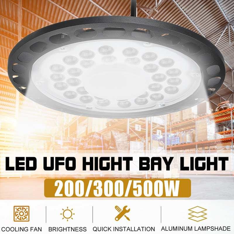 200W 300W 500W 6500K LED High Bay Light High Brightness Industrial Lighting Workshop Warehouse Garage LED Lamp AC180-260V