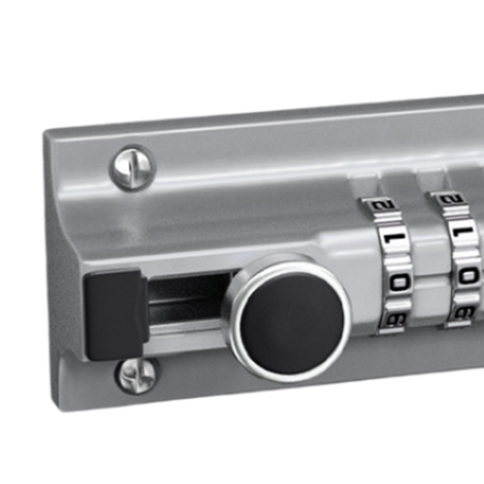 Combination Locking Bolt, Zinc Alloy Combination Barrel Bolt, Slide Latch Lock with Password Setting for Shed,Garages,Fences,Iron Gate