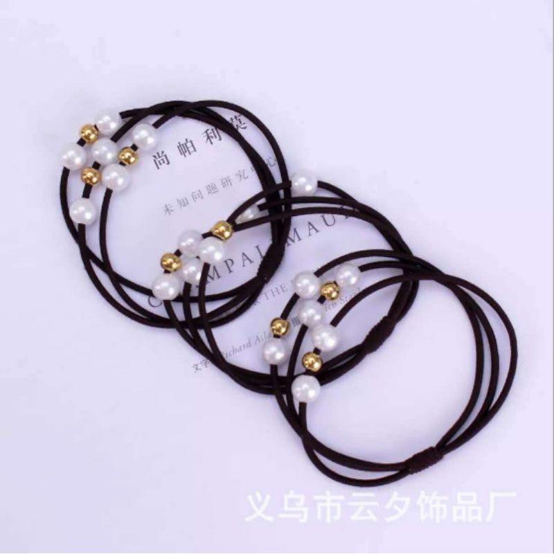 Set 10 Chun Cột Tóc Đính Ngọc Nhân Tạo Đáng Yêu Phong Cách Hàn Quốc Hottrend 2020