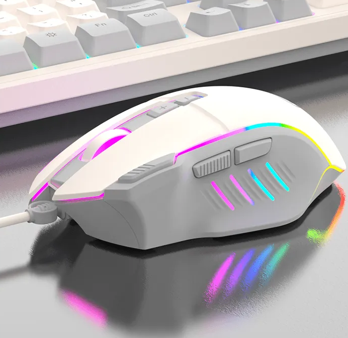 Chuột chơi game có dây K-snake Q6 có đèn led tự động đổi màu với 4 mức độ DPI lên đến 7200 dành cho các game thủ-HT