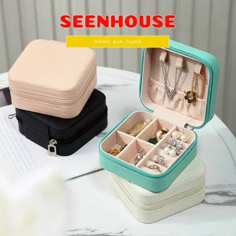 Hộp đựng trang sức mini bằng vải cao cấp
