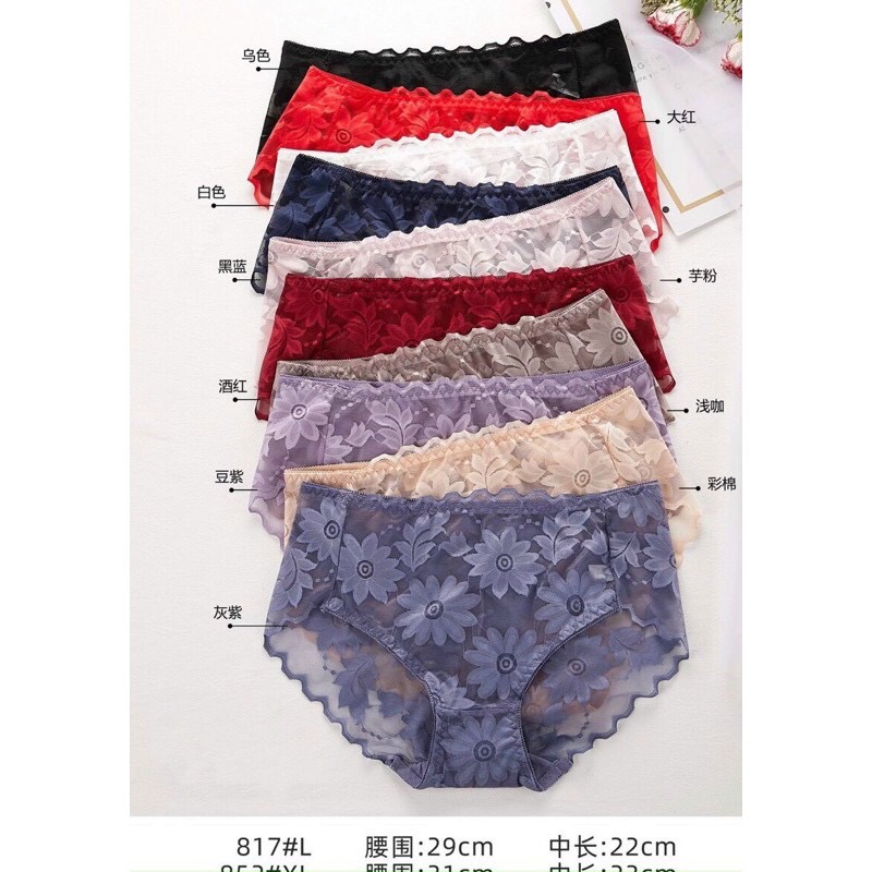 Quần lót nữ ren hoa sexy gợi cảm không viền siêu mịn mã 817