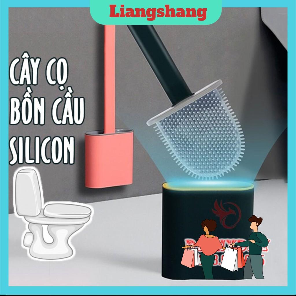 Cọ Bồn Cầu Toilet Nhà Vệ Sinh Cao Cấp Kèm Giá Cắm Chổi Silicon