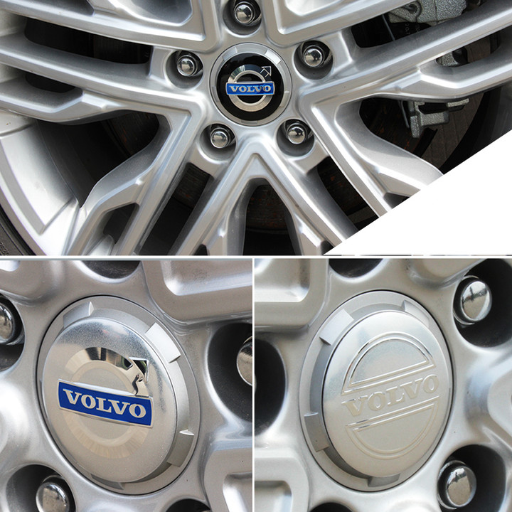 Logo chụp mâm, ốp lazang bánh xe ô tô, xe hơi Volvo, đường kính 64MM mã VV64
