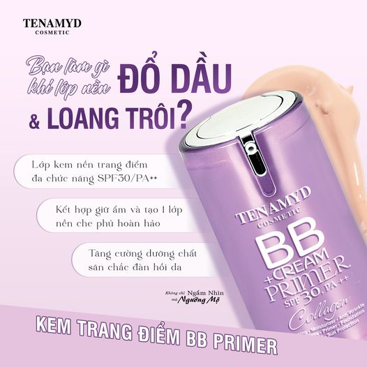 Kem nền trang điểm chống nắng TENAMYD Primer BB Cream SPF30/PA++ 40g