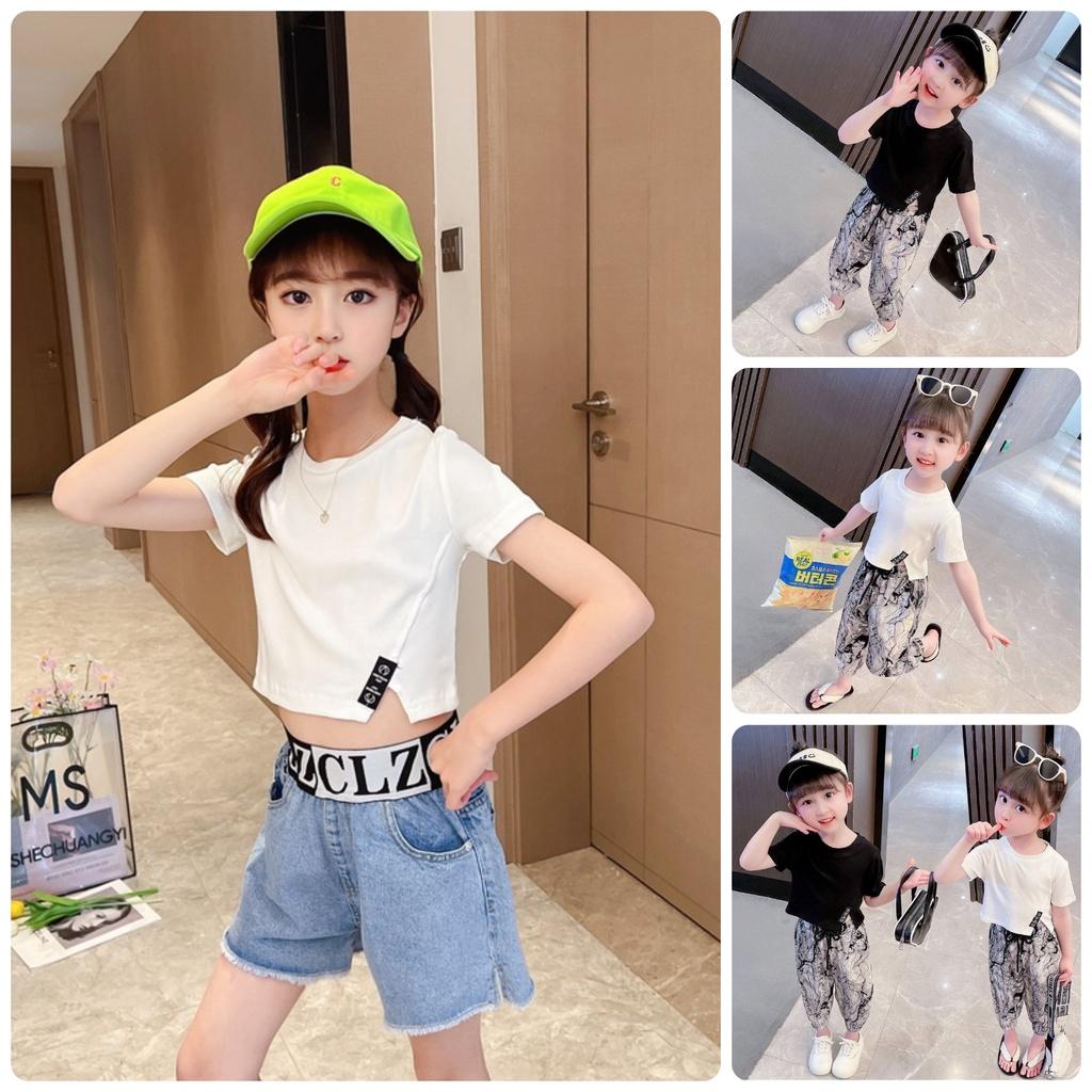 ATG20 Size130-160 (20-40kg) Áo thun bé gái (áo ngắn tay 100% cotton) Thời trang trẻ Em hàng quảng châu
