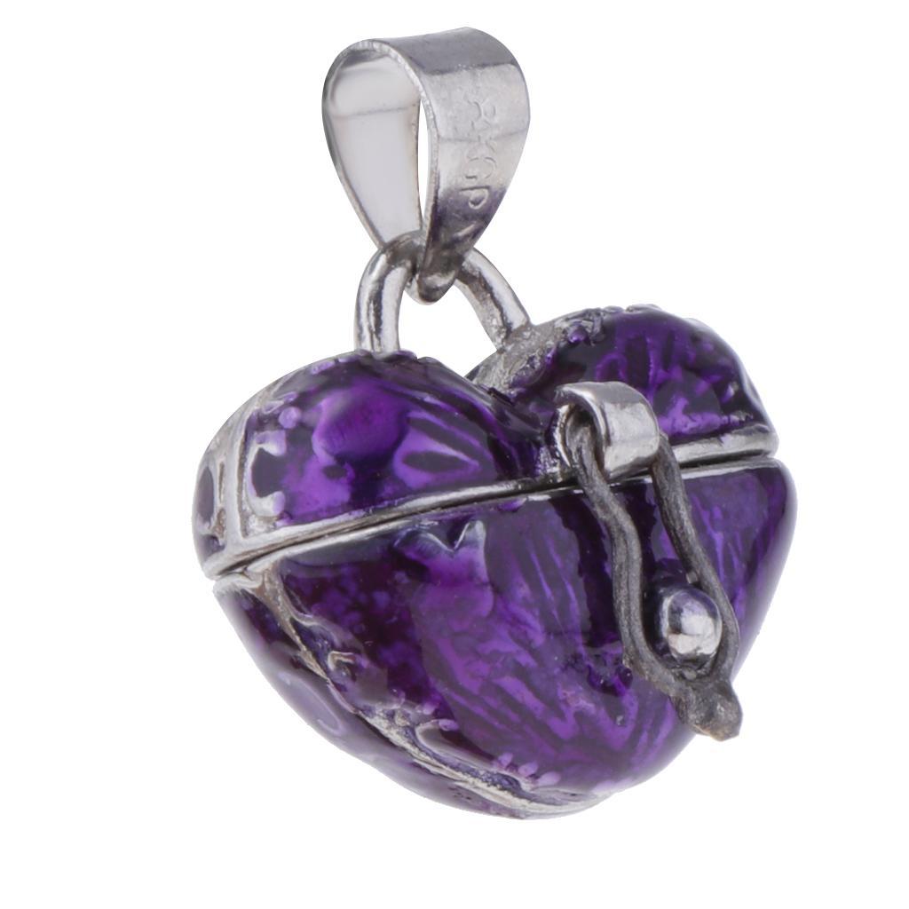 4pcs Mixed Color Love Heart Urn Pendant Memorial Openable Clasp Locket Box