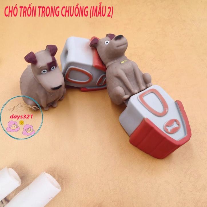 Squishy CHÓ TRỐN TRONG CHUỒNG Mochi mềm mịn dễ thương chân thực giảm stress co dãn đàn hồi ngộ nghĩnh bóp giải tr