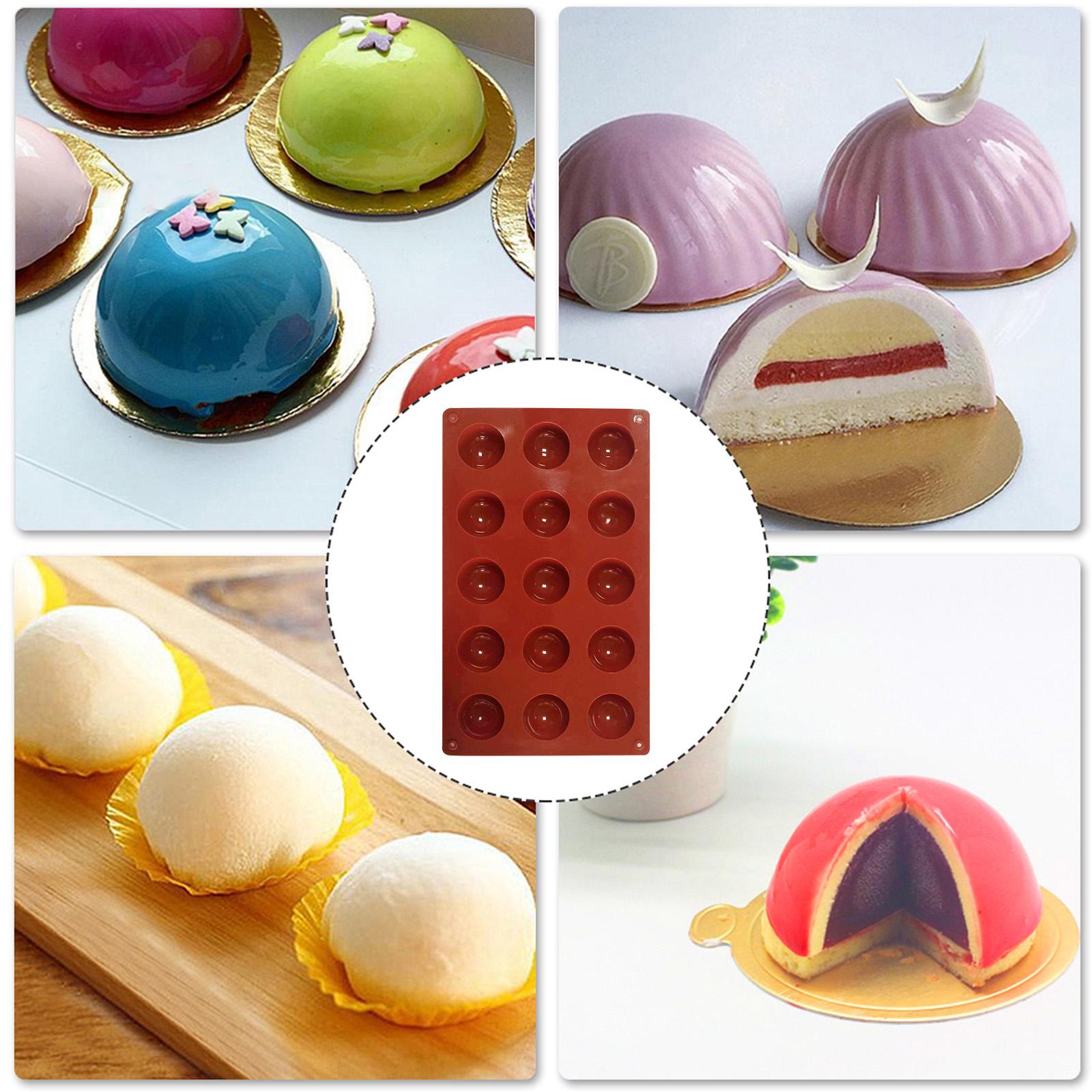 Khuôn làm bánh bằng silicone có 15 ngăn hình cầu