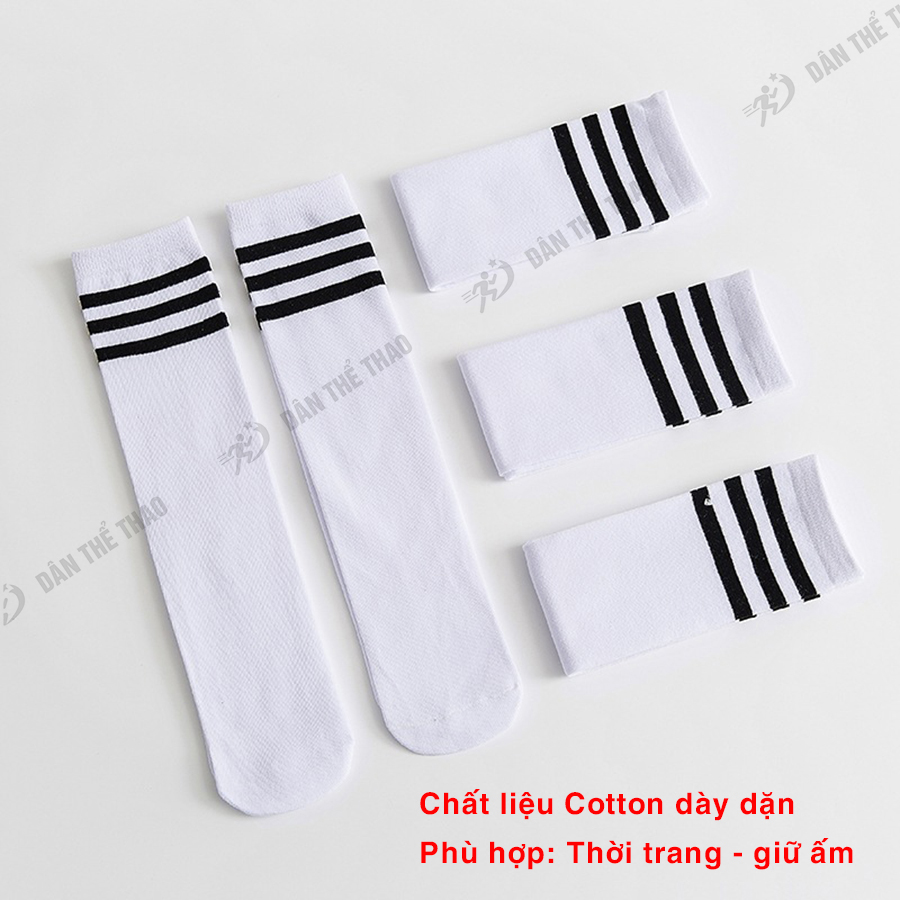 Vớ tất cổ cao nữ dài dưới gối phong cách thể thao hàn quốc chất liệu cotton dài 42cm xinh xắn giá rẻ