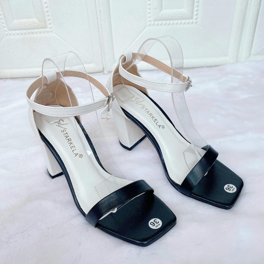 Giày Sandal Cao Gót Nữ 7 Phân Gót Vuông MS 069