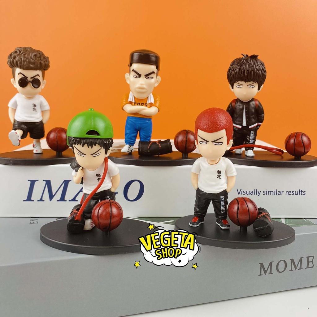 Mô hình Slam Dunk - Set Mô hình bóng rổ Hanamichi Rukawa Takenori Ryota Mitsui Akagi - Team bóng rổ trường Shohoku - 8cm