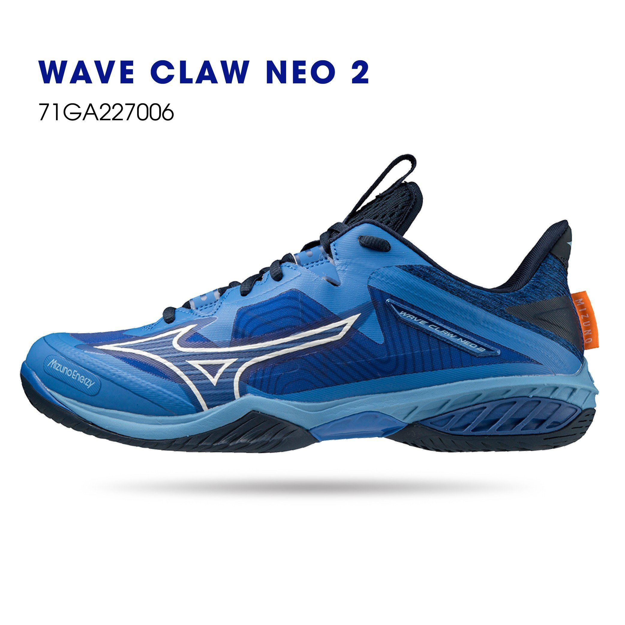 Giày cầu lông mizuno Wave Claw Neo 2 71GA227006 mẫu mới màu xanh-tặng tất thể thao bendu