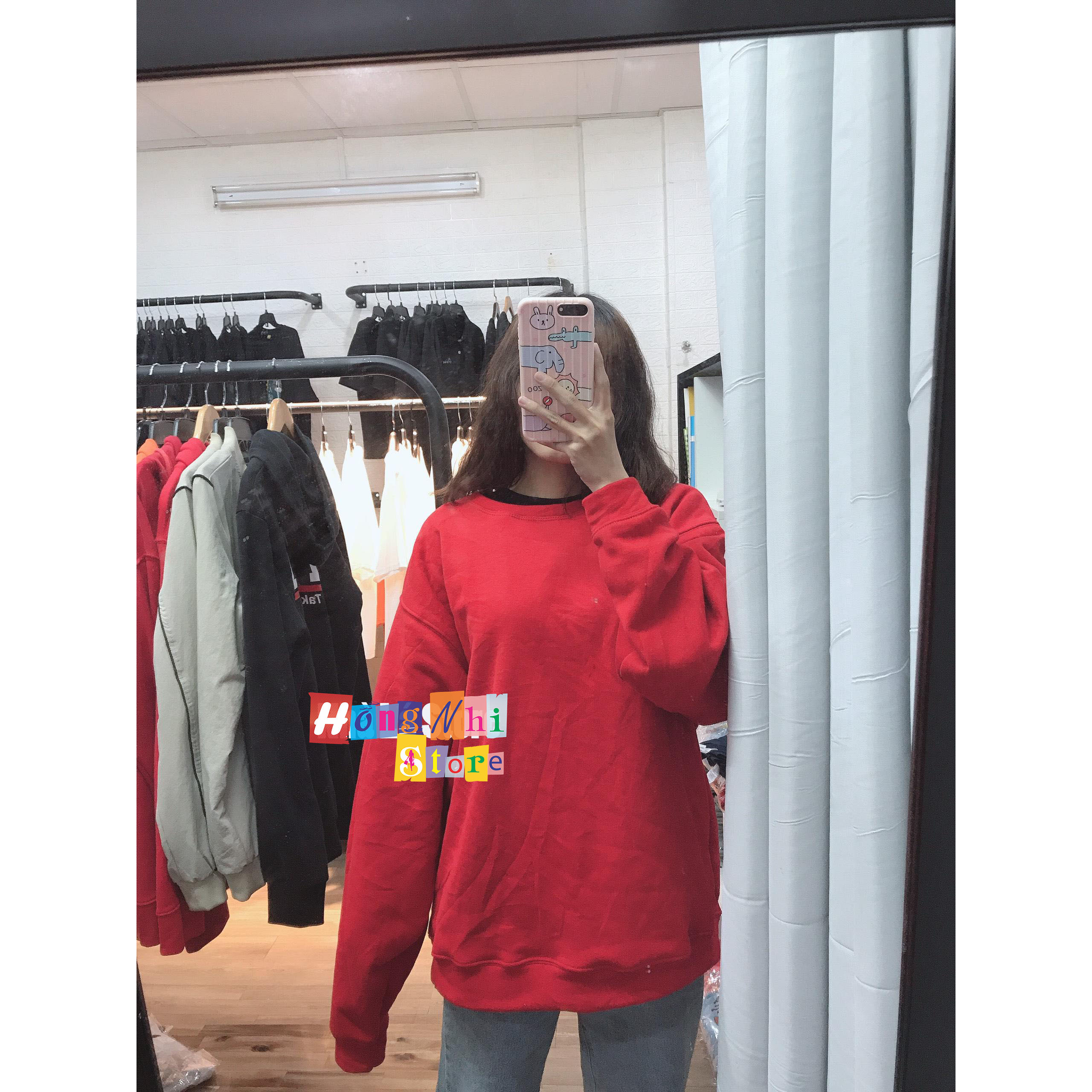 Áo Sweater Trơn Chất Nỉ Lót Bông Màu Đỏ Đô - Sweater Unisex - MM