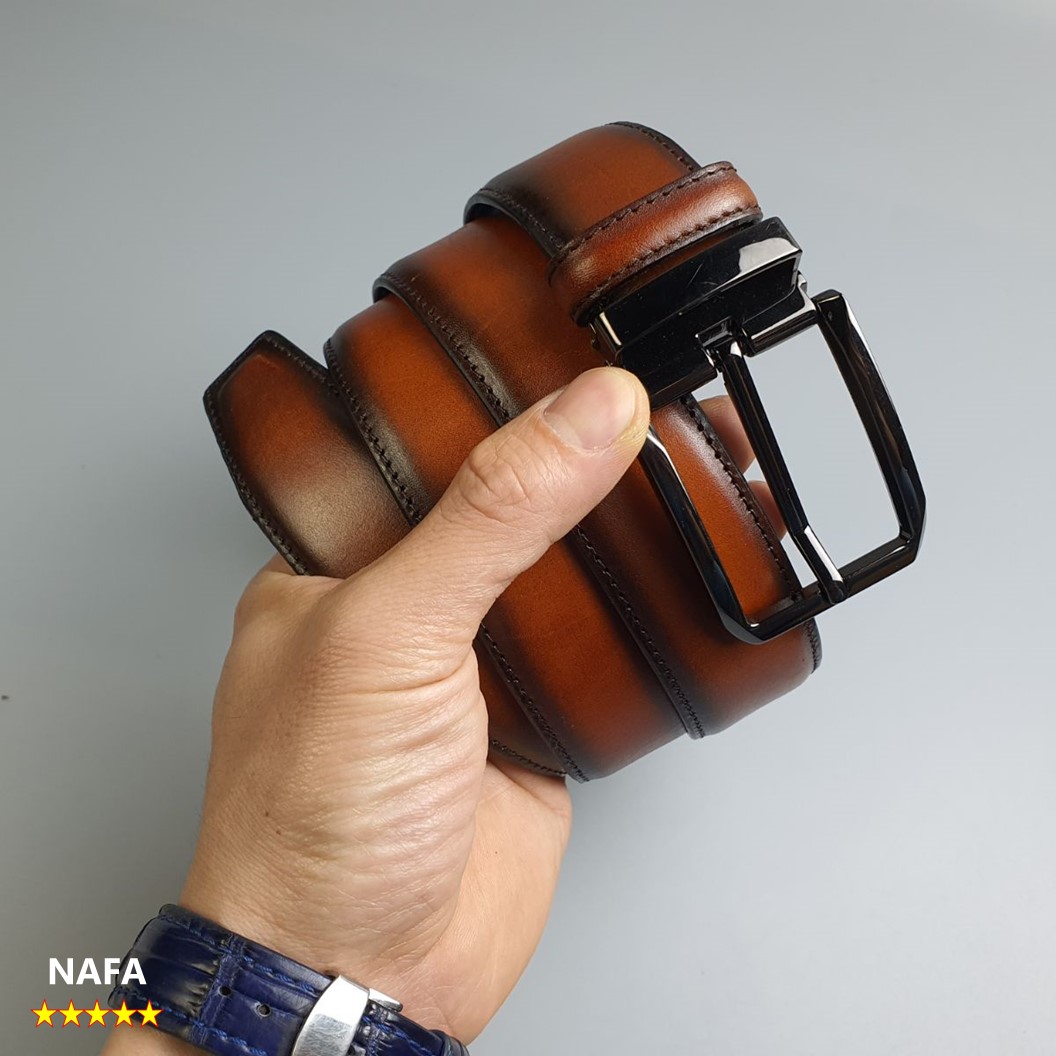Thắt lưng nam, Dây nịt nam da bò cháy 3 lớp NAFA BL111 phong cách thời trang, khóa kim - BH 3 năm