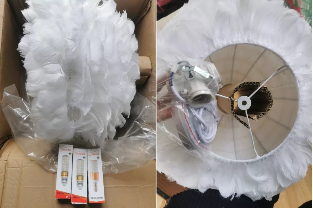 Đèn Chùm Mây lông Vũ Bắc ÂU Decor Lighting TN329  - 3 Chế Độ Ánh Sáng - SỬ DỤNG 3 ĐUI-KÈM 3 BÓNG - Có Video