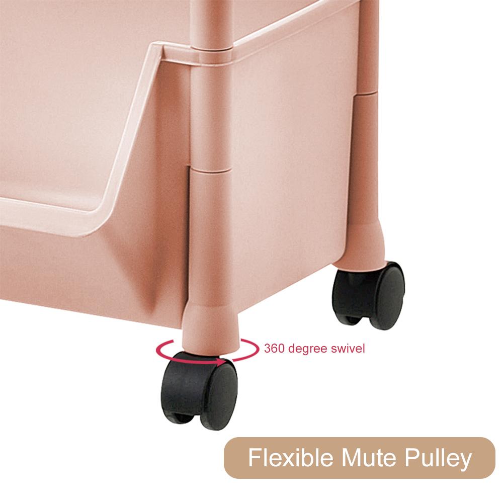 Kệ nhà bếp ba tầng có bánh xe đẩy tiện lợi sắp xếp thực phẩm, hủ gia vị gọn gàng