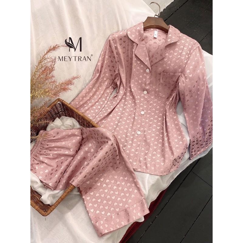 BỘ ĐỒ PYJAMA TAY DÀI QUẦN DÀI HOẠ TIẾT TRÁI TIM NHIỀU MÀU