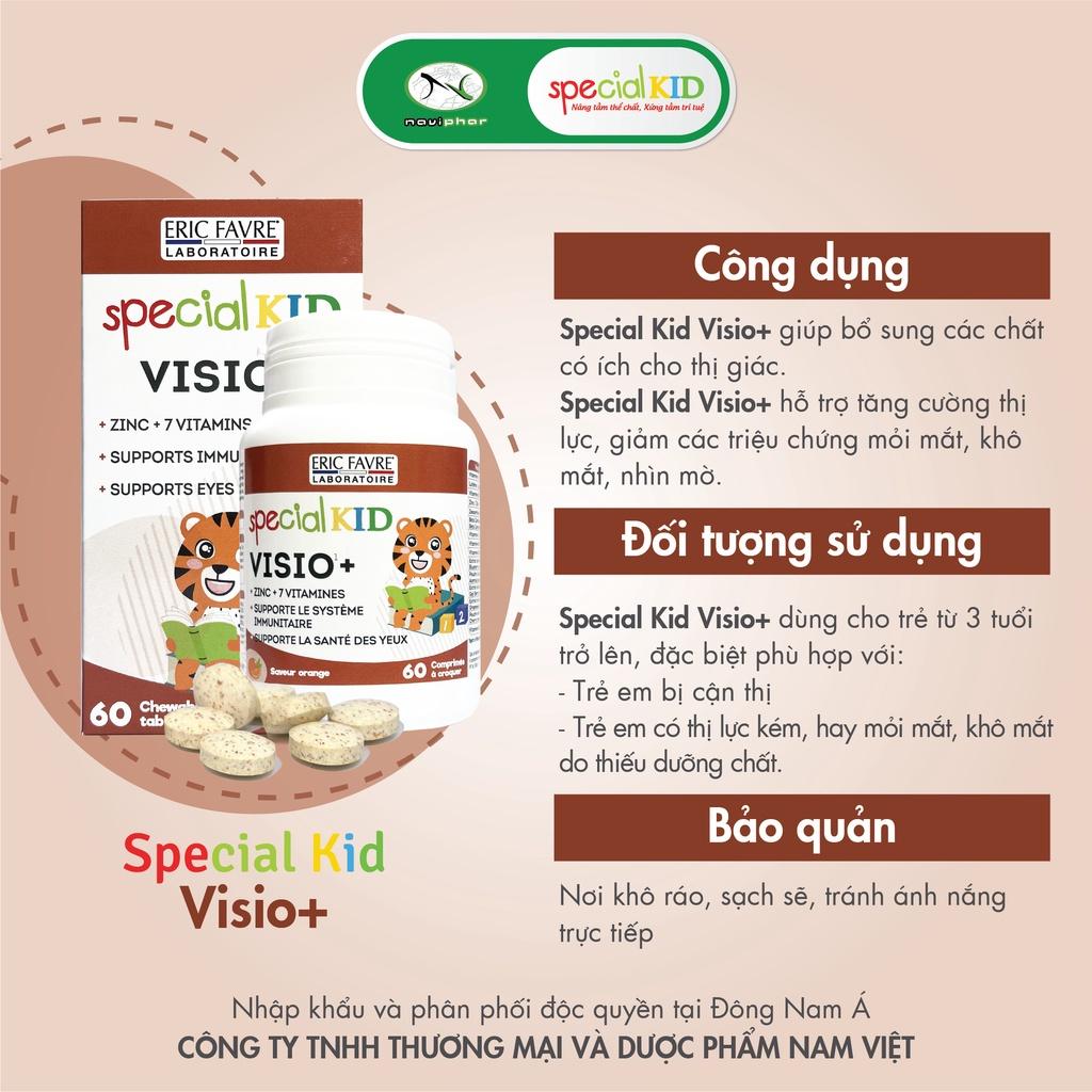 [Hộp 60 viên] TPBVSK Special Kid Visio+ Viên ngậm, nhai cho đôi mắt khoẻ mạnh, giảm mỏi mắt, khô mắt [Nhập khẩu Pháp]