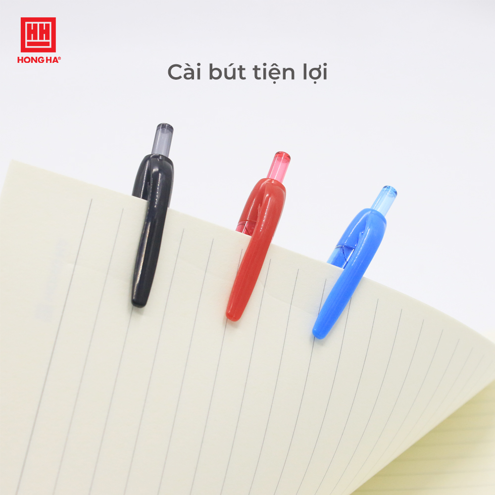 Bút Semi-gel Hồng Hà dạng bấm đầu ngòi 0.5mm cho nét viết êm, trơn - 2469