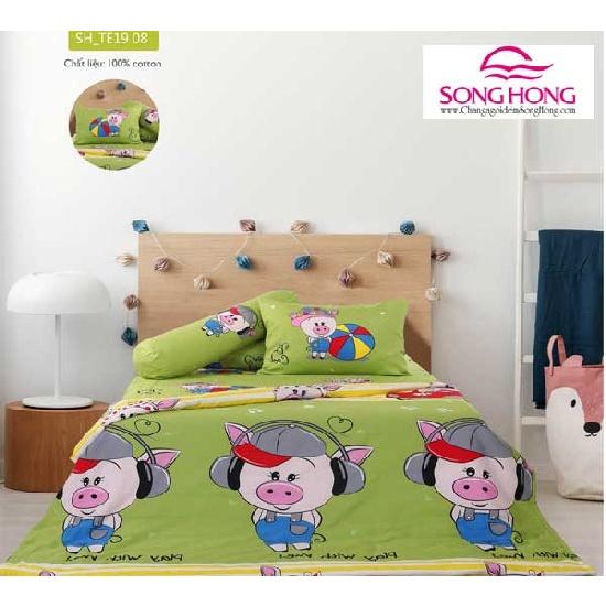 Chăn ga gối trẻ em Sông Hồng 100% cotton mã TE19-08