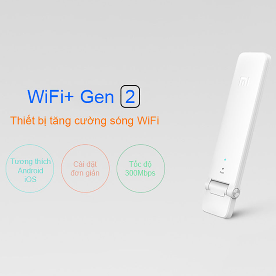 Kích sóng Wifi Xiaomi Repeater gen 2  tốc độ 300mb/s- Hàng Nhập Khẩu