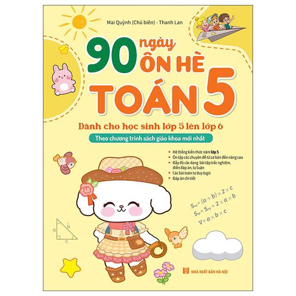 Sách - 90 Ngày Ôn Hè Toán 5 (Dành Cho Học Sinh Lớp 5 Lên Lớp 6)