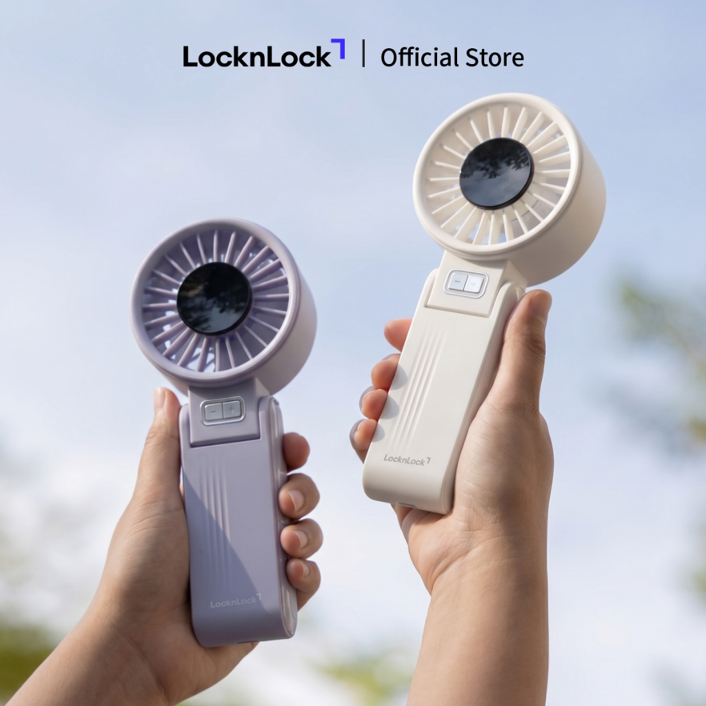 Quạt Cầm Tay LocknLock Siêu Mát 5 Tốc Độ & Gấp Gọn Linh Hoạt 180 độ ENF326 - Hàng Chính Hãng - JoyMall