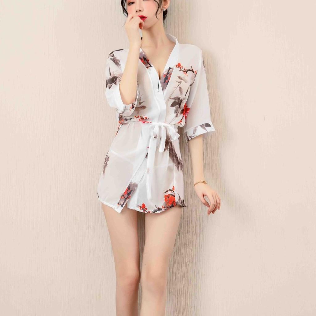 Áo choàng ngủ phối họa tiết Trung Hoa sang trọng Sherry Store S075