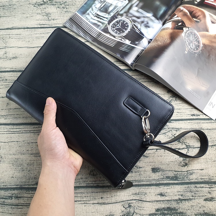 Clutch cầm tay nam; Ví cầm tay nam da bò thật CL120LEA - 100% da bò thật