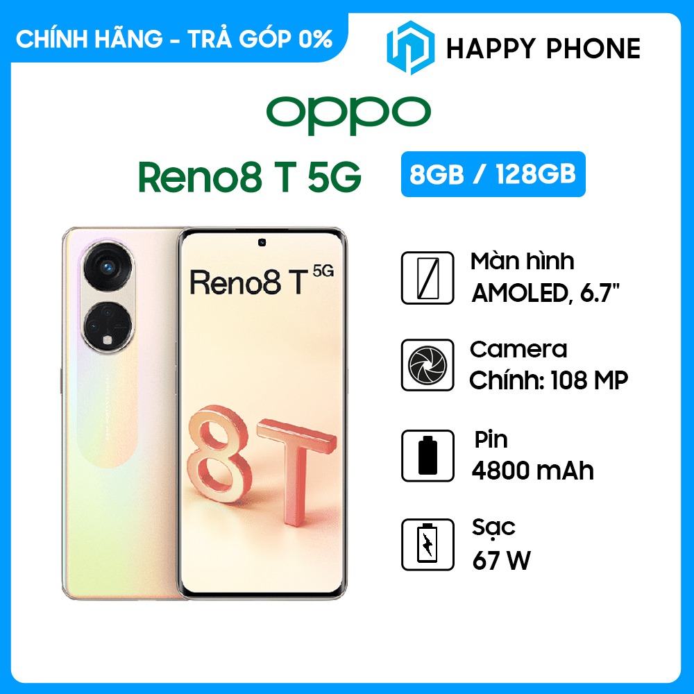 Điện thoại OPPO Reno8 T 5G (8GB/128GB) - Hàng Chính Hãng