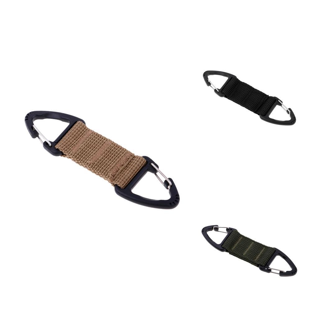 Outdoor Camping Hiking High Strength Nylon Webbing Backpack Double Ended Triangular Carabiner Clip Spring Snap Hook