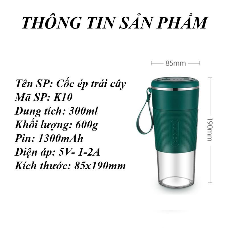 Máy xay sinh tốmini cầm tay, Máy xay cầm tay - Pin 3000MAh công suất 50W