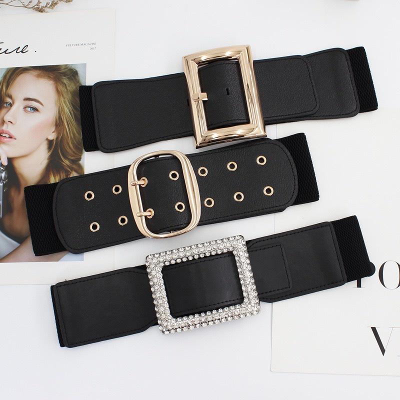 Đai váy khóa kim loại Yams Closet Đai váy da bản to - 3 mẫu