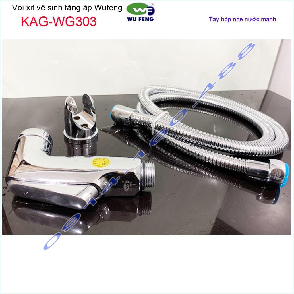 Vòi xịt vệ sinh KAG-WG303 Chrome, Vòi nhấn rửa nhà tắm tia nước thẳng xịt mạnh sử dụng siêu bền