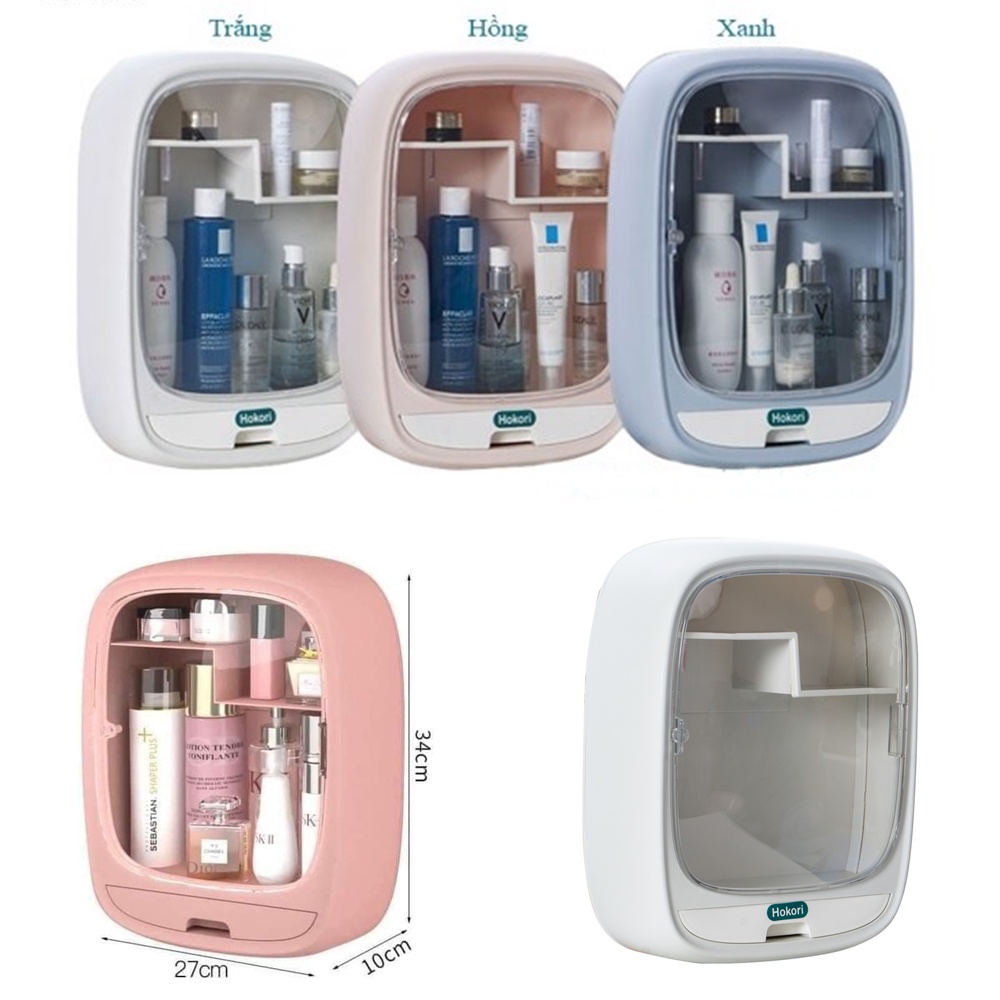 Kệ đựng mỹ phẩm treo tường nhà tắm chống nước có nắp