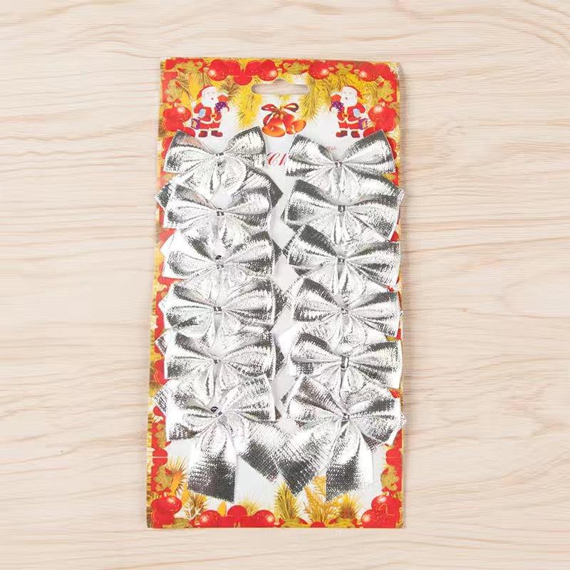 NOEL - BỊCH 10 CÁI / 12 CÁI NƠ TREO TRANG TRÍ NOEL - KT-01 / Nơ Ruy Băng Lụa TD-01