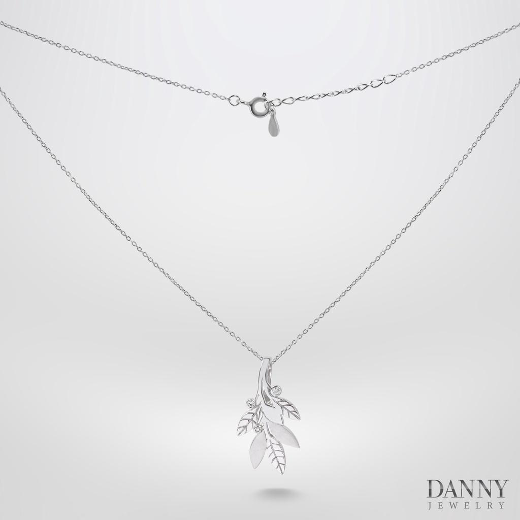 Mặt dây Lá Nguyệt quế- Bạc 925 xi Rhodium/ Vàng - MD012- Danny Jewelry