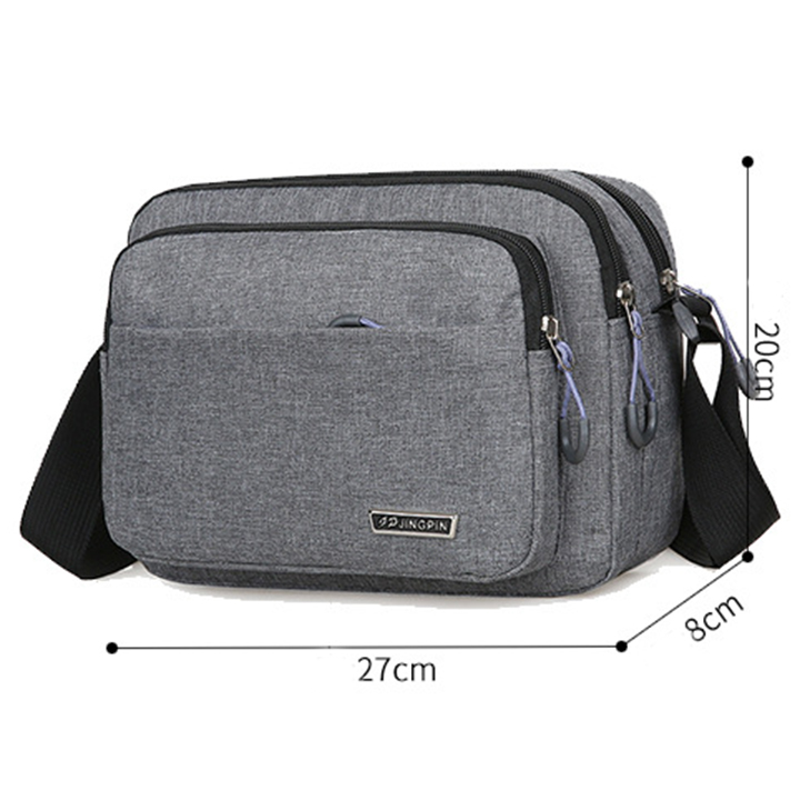 Túi đeo cheo nam vải bố 2 màu chống nước, phong cách Hàn Quốc size 27cm TUI-118