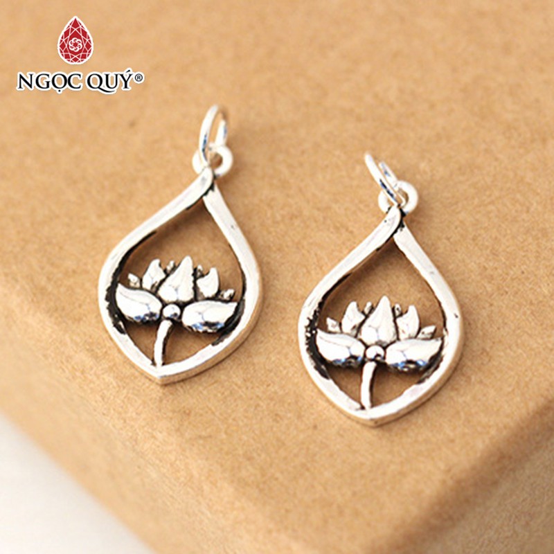 Combo 2 charm bạc hình hoa sen treo - Ngọc Quý Gemstones