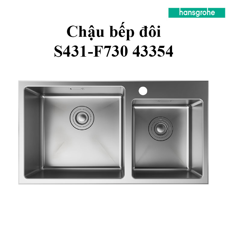 Chậu bếp đôi HANSGROHE Deep Drawn Sink S431-F730 43354 Chính Hãng