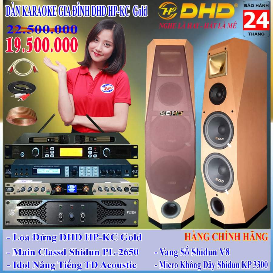 DÀN KARAOKE GIA ĐÌNH DHD HP-KC GOLD CAO CẤP (HÀNG CHÍNH HÃNG)