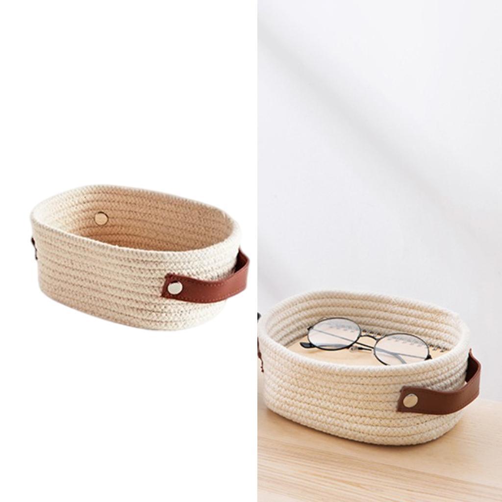 Hand Woven Storage Basket Home Decor Kids Toy Organize Basket for Bathroom