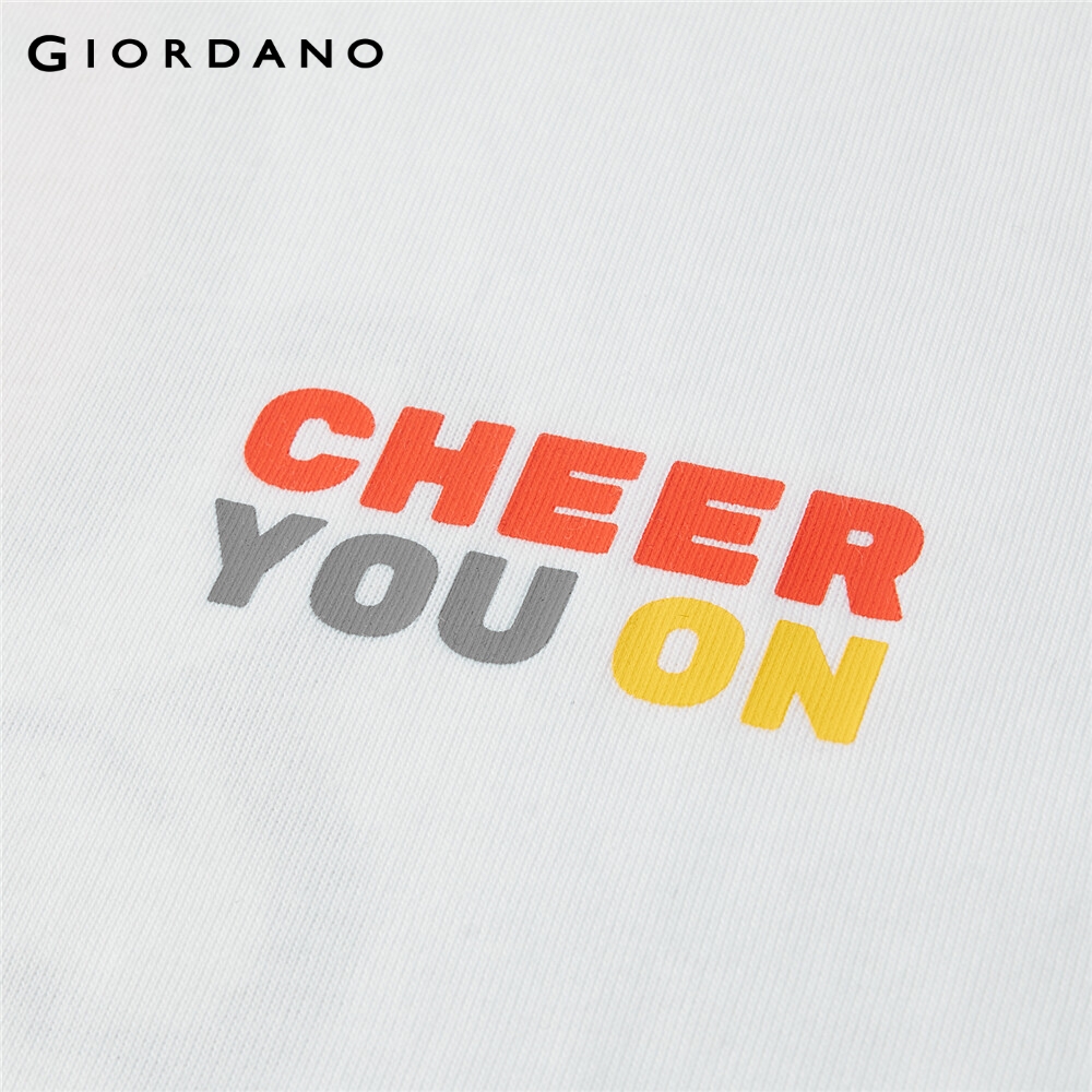 Áo Thun Ngắn Tay Nam In Hình &quot;Cheer You On&quot; Giordano Printed Tee 01090243