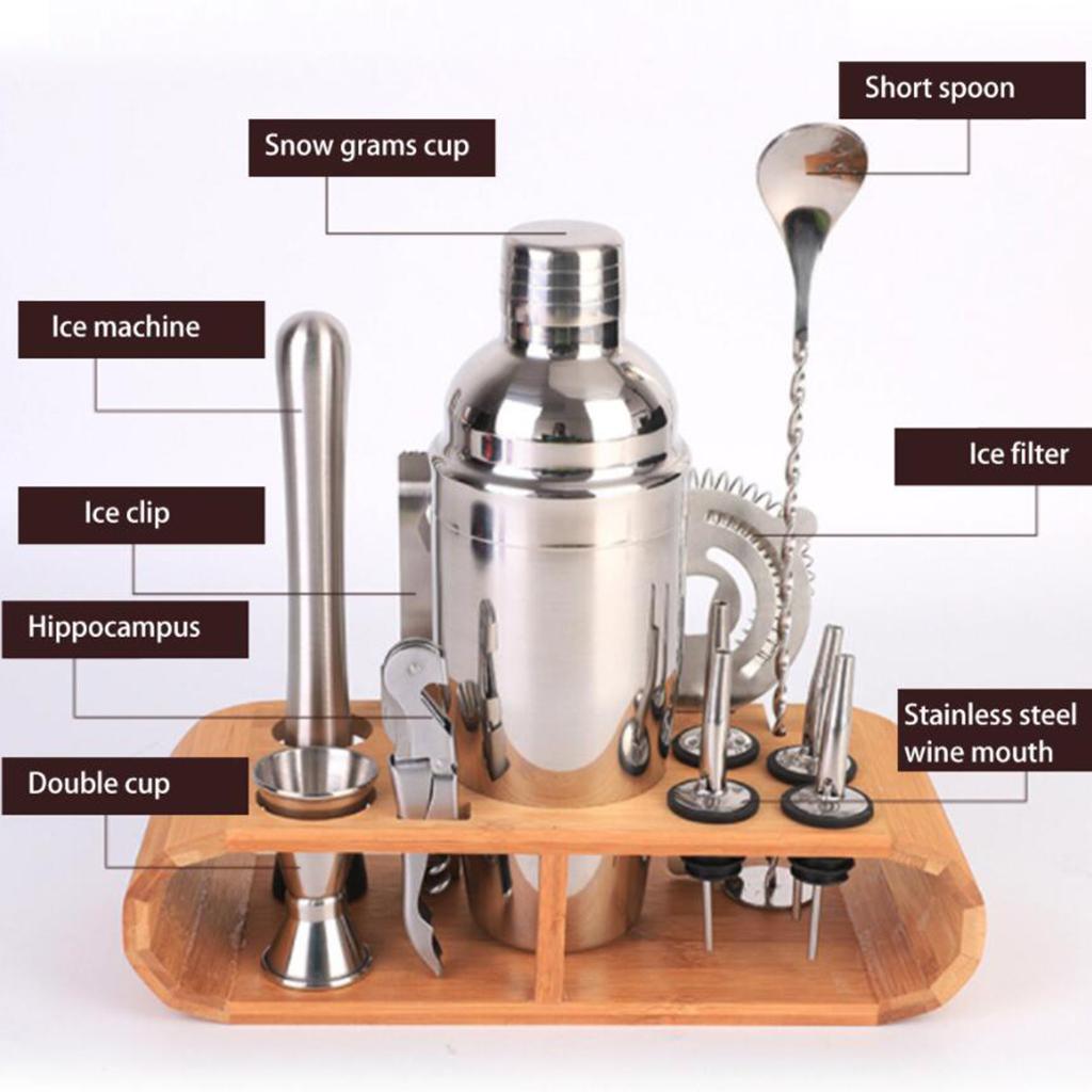 Bartender Kit Cocktail Shaker Bar Set,12-in-1 Stainless Steel Utensils Tools
