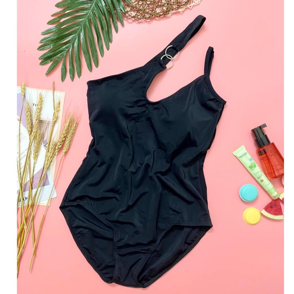 Bikini Đồ Bơi Một Mảnh Thần Liền Lệch Vai Sexy Màu Đen Ôm Dáng Sang Chảnh R23