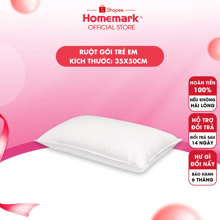 Ruột gối nằm cho bé Hanvico by Homemark 35x50cm sợi microfiber nguyên sinh kháng khuẩn an toàn mềm mại giúp bé ngủ ngon