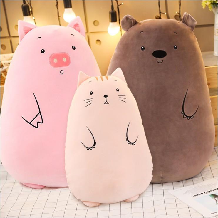 Gấu Bông Animal Size 50 Béo Ú Cute ,Gối Ôm Animal Vải Siêu Mềm Mịn